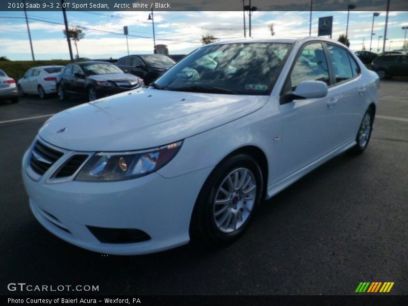 Arctic White / Black 2010 Saab 9-3 2.0T Sport Sedan