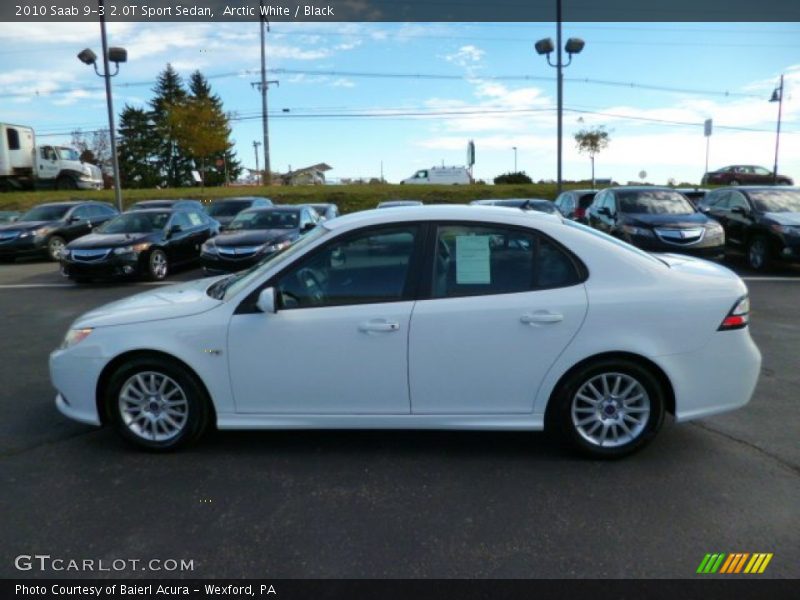 Arctic White / Black 2010 Saab 9-3 2.0T Sport Sedan