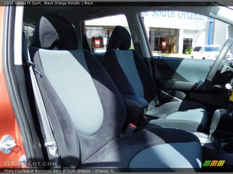 Blaze Orange Metallic / Black 2007 Honda Fit Sport