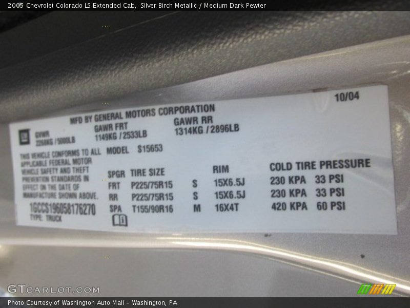 Silver Birch Metallic / Medium Dark Pewter 2005 Chevrolet Colorado LS Extended Cab