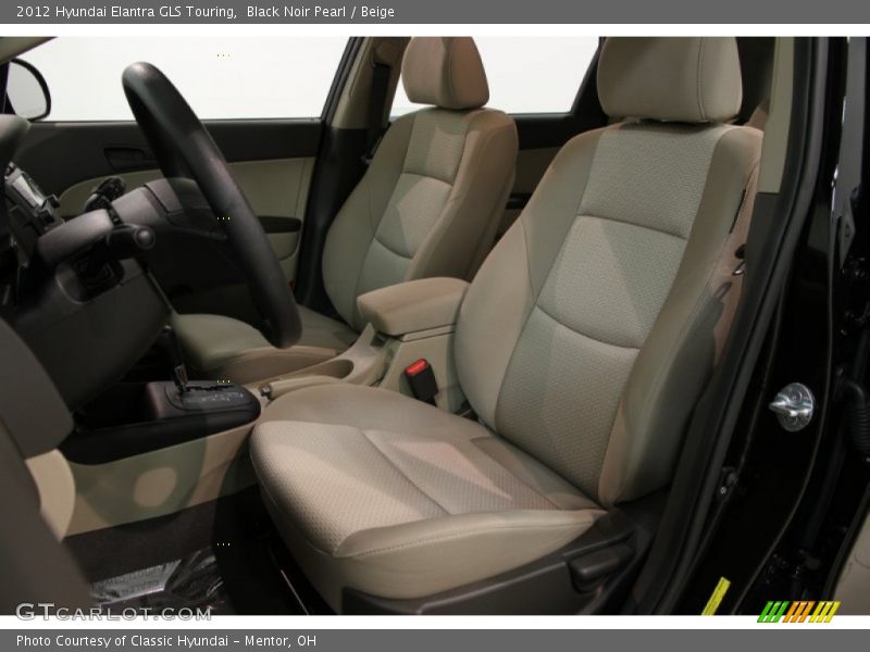 Black Noir Pearl / Beige 2012 Hyundai Elantra GLS Touring