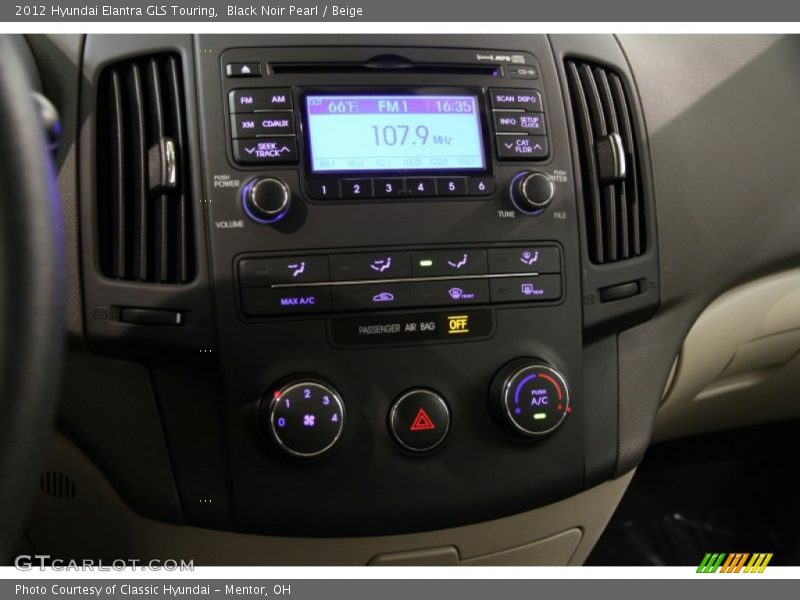 Black Noir Pearl / Beige 2012 Hyundai Elantra GLS Touring
