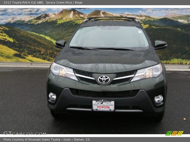 Spruce Green Mica / Beige 2013 Toyota RAV4 XLE AWD