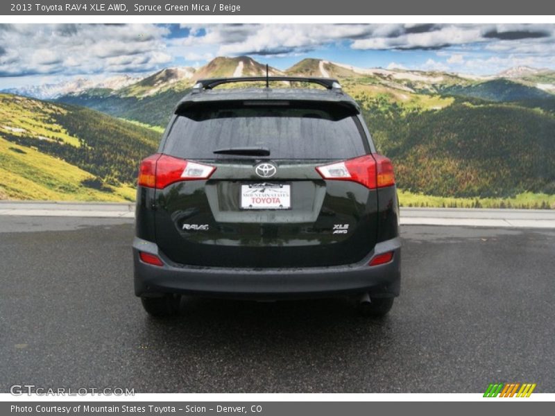 Spruce Green Mica / Beige 2013 Toyota RAV4 XLE AWD