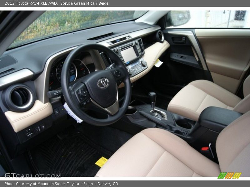 Spruce Green Mica / Beige 2013 Toyota RAV4 XLE AWD
