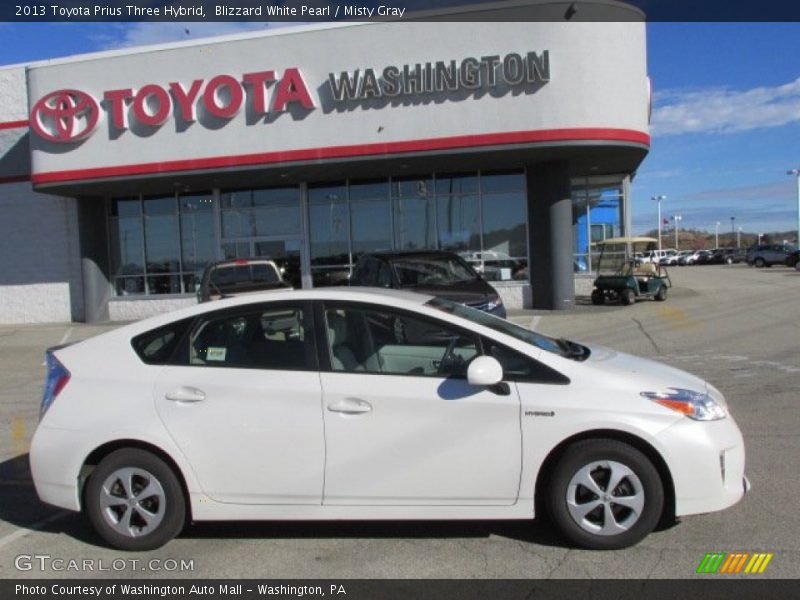 Blizzard White Pearl / Misty Gray 2013 Toyota Prius Three Hybrid
