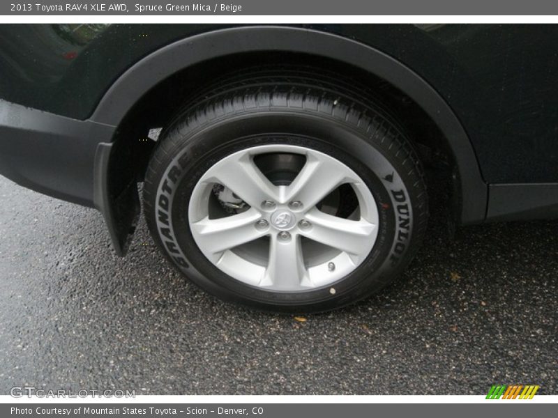 Spruce Green Mica / Beige 2013 Toyota RAV4 XLE AWD