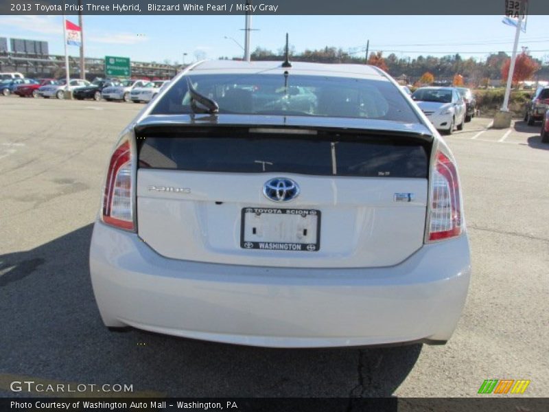 Blizzard White Pearl / Misty Gray 2013 Toyota Prius Three Hybrid