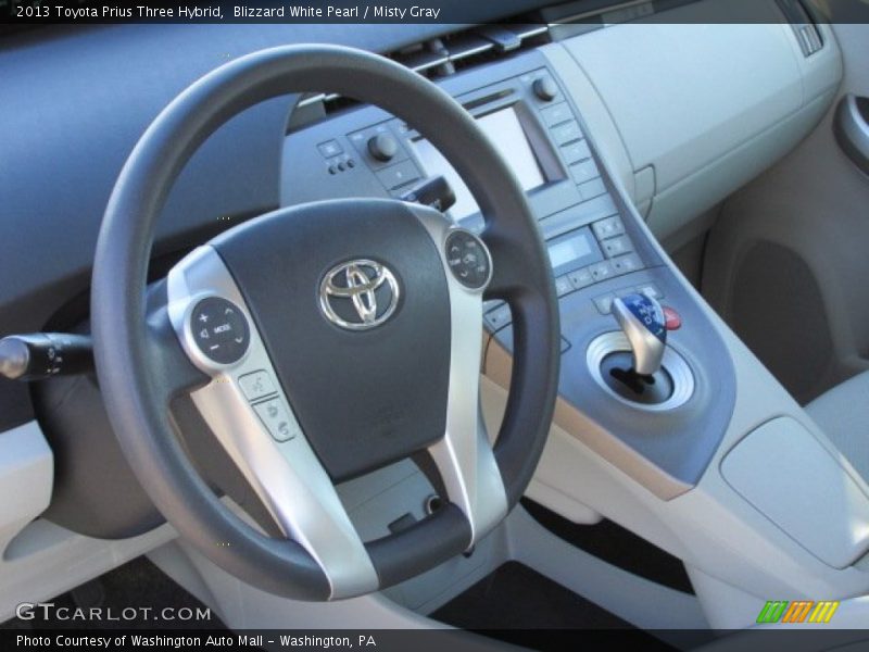 Blizzard White Pearl / Misty Gray 2013 Toyota Prius Three Hybrid