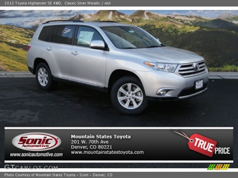 Classic Silver Metallic / Ash 2013 Toyota Highlander SE 4WD