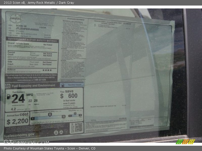 Army Rock Metallic / Dark Gray 2013 Scion xB