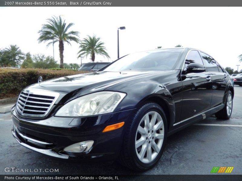 Black / Grey/Dark Grey 2007 Mercedes-Benz S 550 Sedan