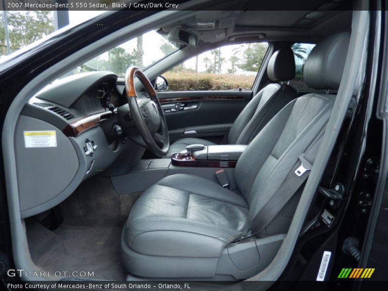 Black / Grey/Dark Grey 2007 Mercedes-Benz S 550 Sedan