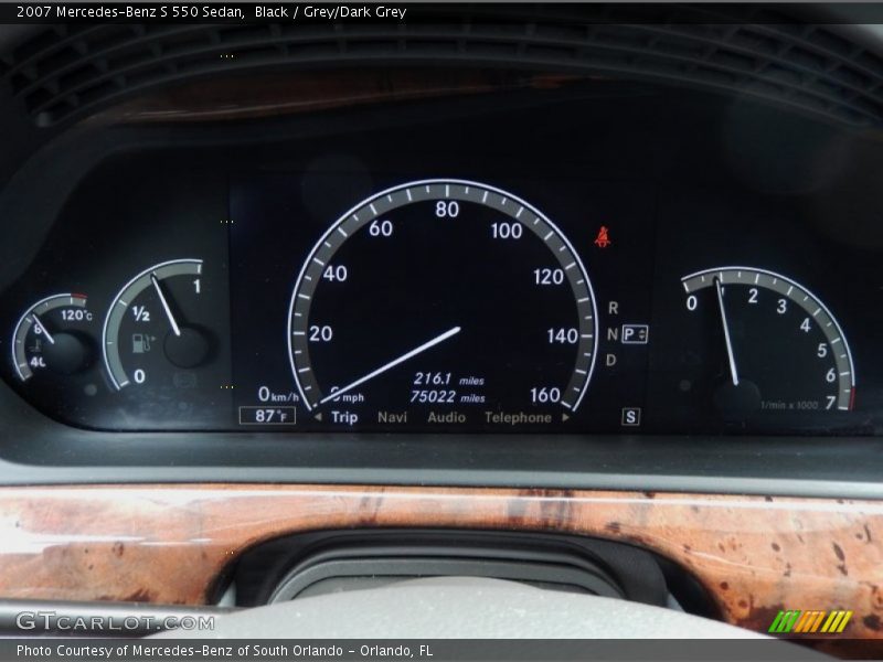 Black / Grey/Dark Grey 2007 Mercedes-Benz S 550 Sedan