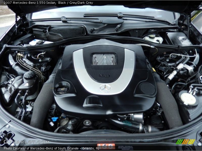 Black / Grey/Dark Grey 2007 Mercedes-Benz S 550 Sedan