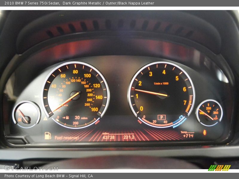 Dark Graphite Metallic / Oyster/Black Nappa Leather 2010 BMW 7 Series 750i Sedan