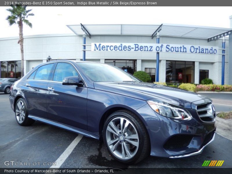 Indigo Blue Metallic / Silk Beige/Espresso Brown 2014 Mercedes-Benz E 350 Sport Sedan