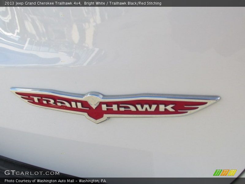 Bright White / Trailhawk Black/Red Stitching 2013 Jeep Grand Cherokee Trailhawk 4x4