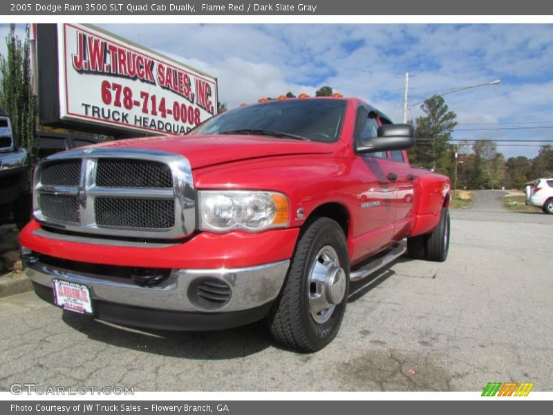 Flame Red / Dark Slate Gray 2005 Dodge Ram 3500 SLT Quad Cab Dually