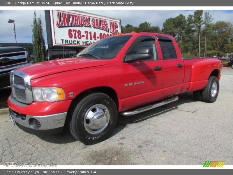 Flame Red / Dark Slate Gray 2005 Dodge Ram 3500 SLT Quad Cab Dually
