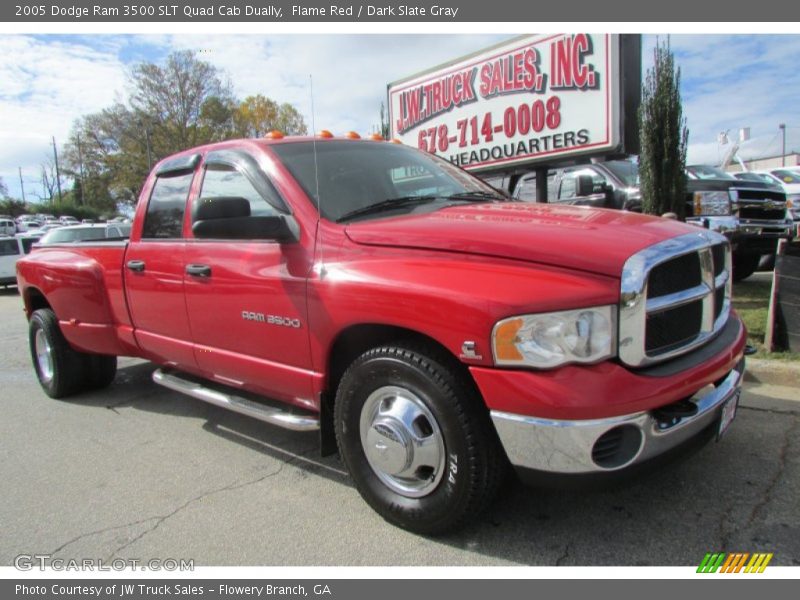 Flame Red / Dark Slate Gray 2005 Dodge Ram 3500 SLT Quad Cab Dually