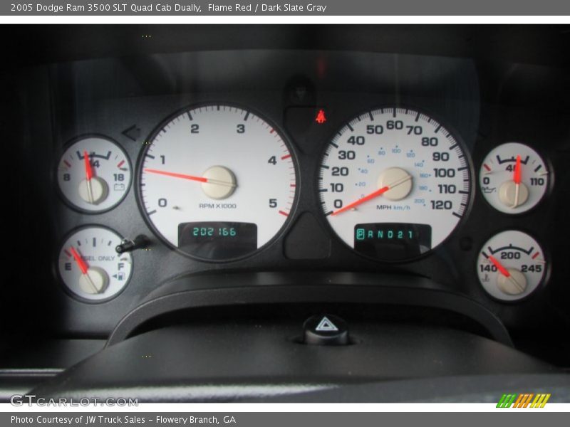 Flame Red / Dark Slate Gray 2005 Dodge Ram 3500 SLT Quad Cab Dually