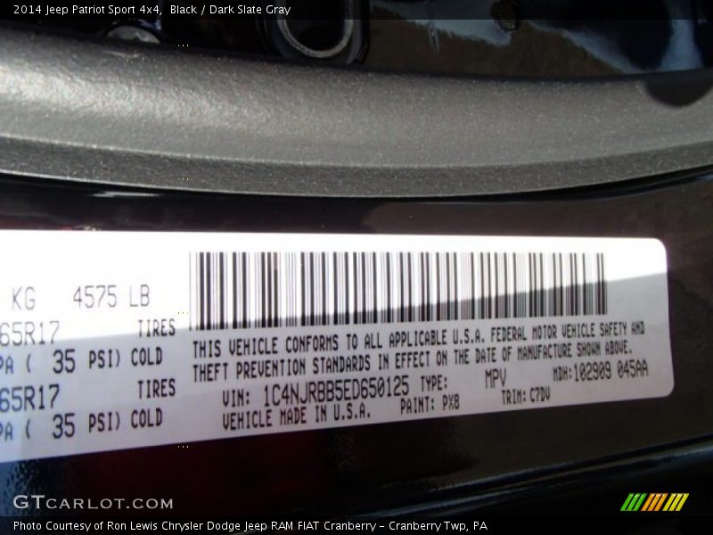 Black / Dark Slate Gray 2014 Jeep Patriot Sport 4x4