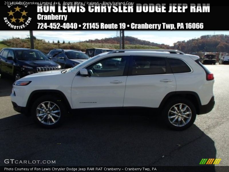 Bright White / Iceland - Black/Iceland Gray 2014 Jeep Cherokee Limited 4x4