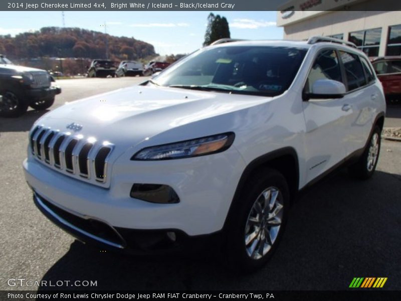 Bright White / Iceland - Black/Iceland Gray 2014 Jeep Cherokee Limited 4x4
