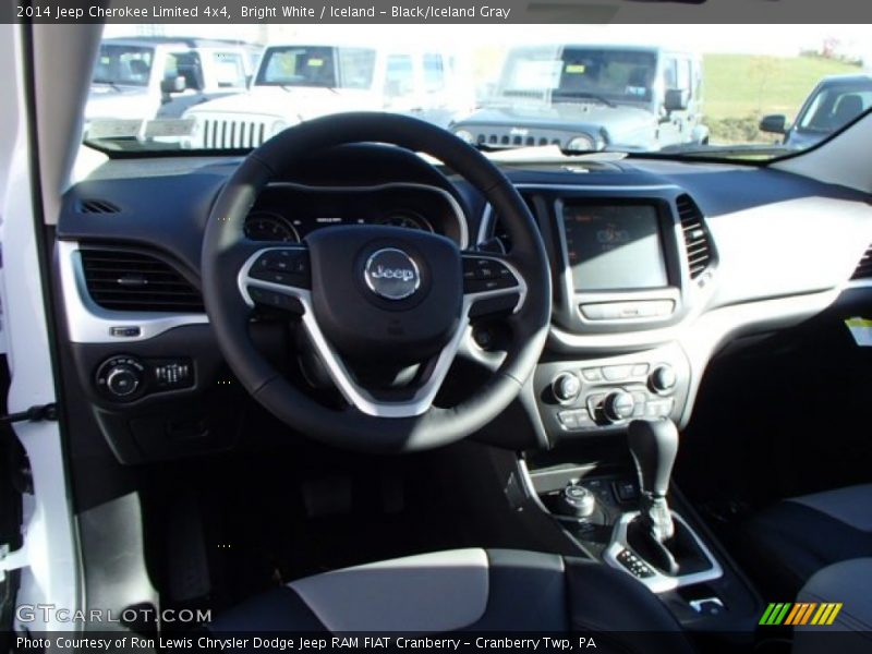 Bright White / Iceland - Black/Iceland Gray 2014 Jeep Cherokee Limited 4x4