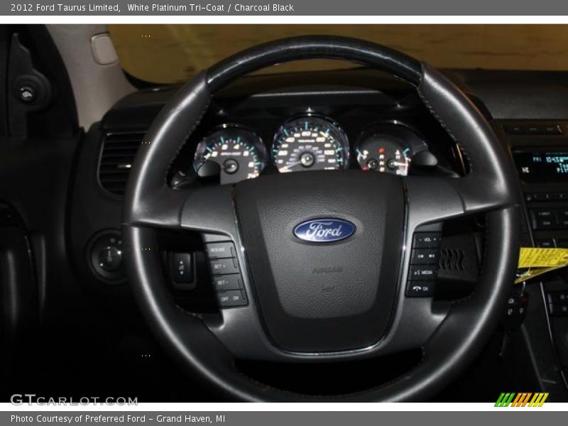 White Platinum Tri-Coat / Charcoal Black 2012 Ford Taurus Limited