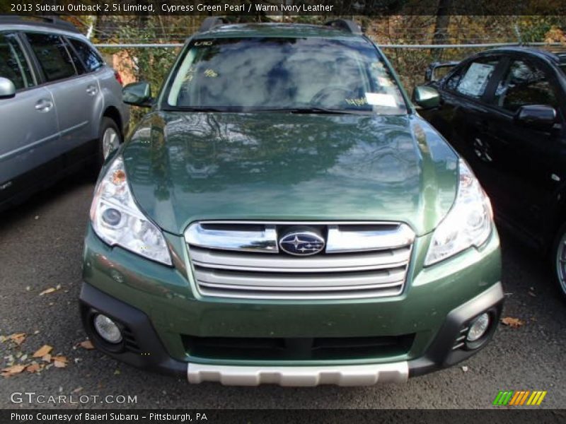 Cypress Green Pearl / Warm Ivory Leather 2013 Subaru Outback 2.5i Limited