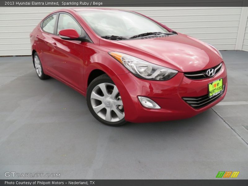 Sparkling Ruby / Beige 2013 Hyundai Elantra Limited