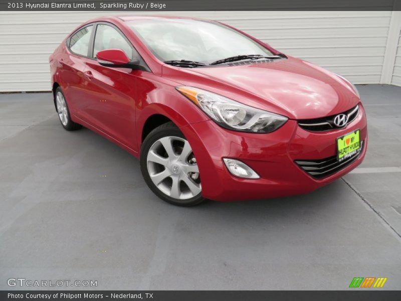 Sparkling Ruby / Beige 2013 Hyundai Elantra Limited