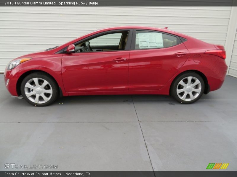 Sparkling Ruby / Beige 2013 Hyundai Elantra Limited