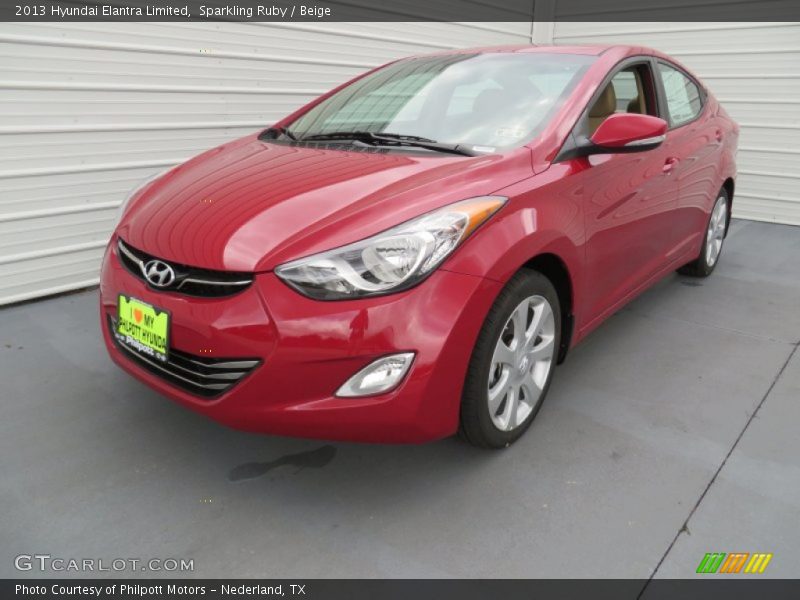 Sparkling Ruby / Beige 2013 Hyundai Elantra Limited