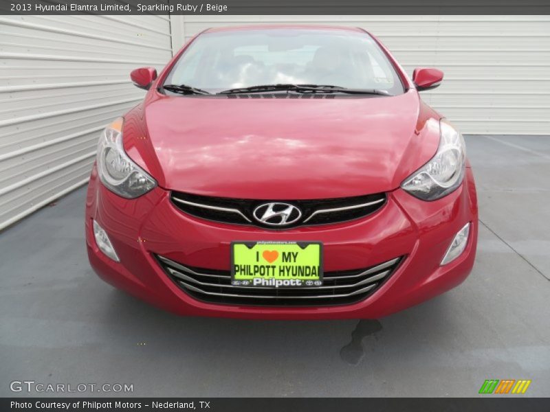 Sparkling Ruby / Beige 2013 Hyundai Elantra Limited