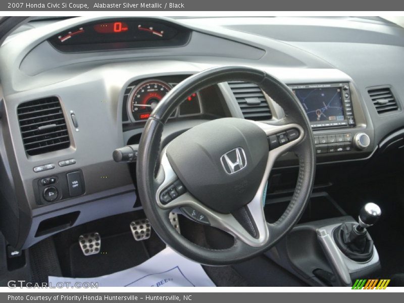 Alabaster Silver Metallic / Black 2007 Honda Civic Si Coupe