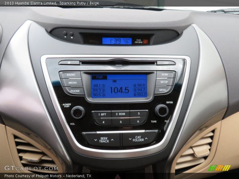 Sparkling Ruby / Beige 2013 Hyundai Elantra Limited