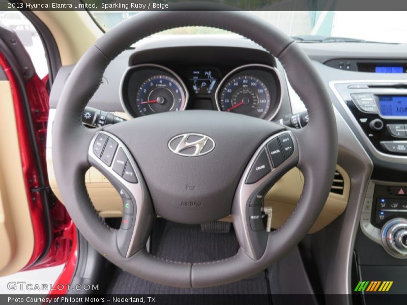 Sparkling Ruby / Beige 2013 Hyundai Elantra Limited
