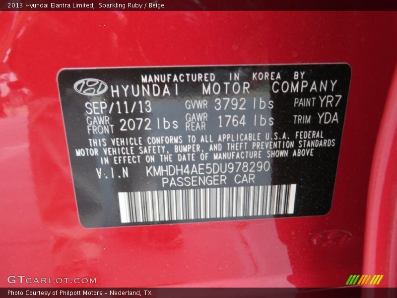 Sparkling Ruby / Beige 2013 Hyundai Elantra Limited