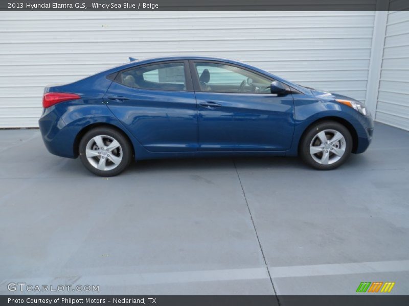 Windy Sea Blue / Beige 2013 Hyundai Elantra GLS