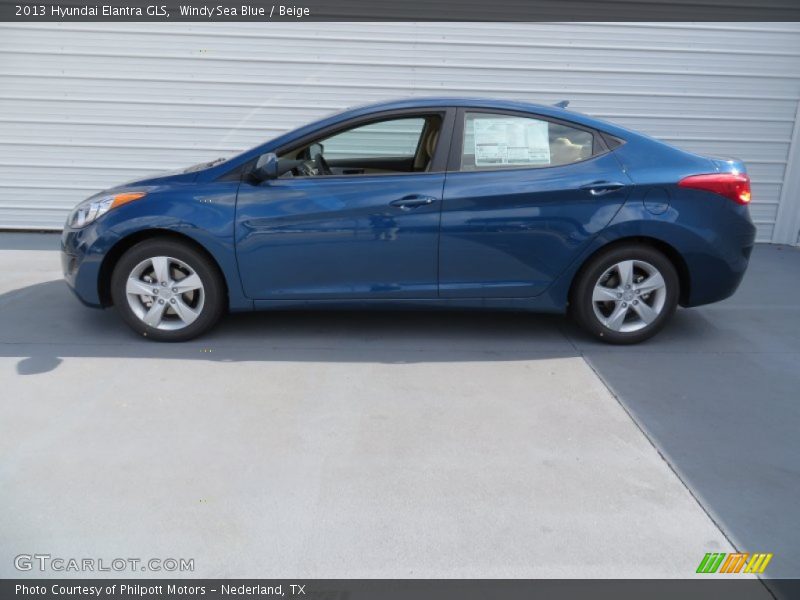 Windy Sea Blue / Beige 2013 Hyundai Elantra GLS