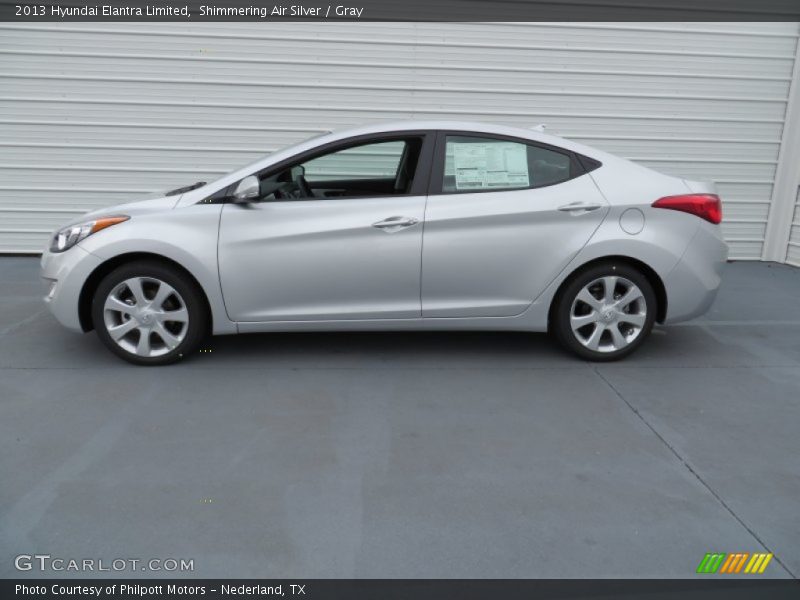 Shimmering Air Silver / Gray 2013 Hyundai Elantra Limited
