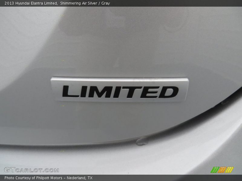 Shimmering Air Silver / Gray 2013 Hyundai Elantra Limited