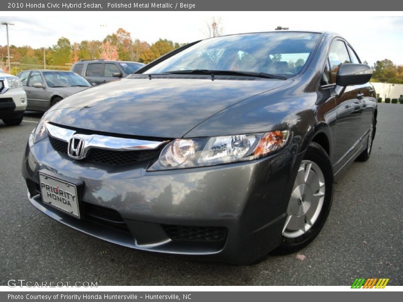 Polished Metal Metallic / Beige 2010 Honda Civic Hybrid Sedan