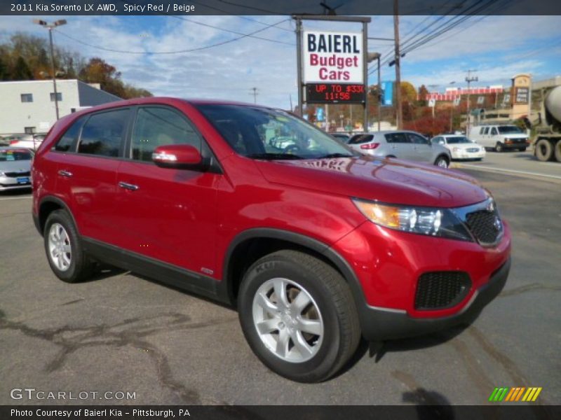 Spicy Red / Beige 2011 Kia Sorento LX AWD