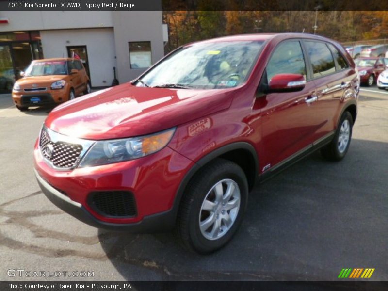 Spicy Red / Beige 2011 Kia Sorento LX AWD