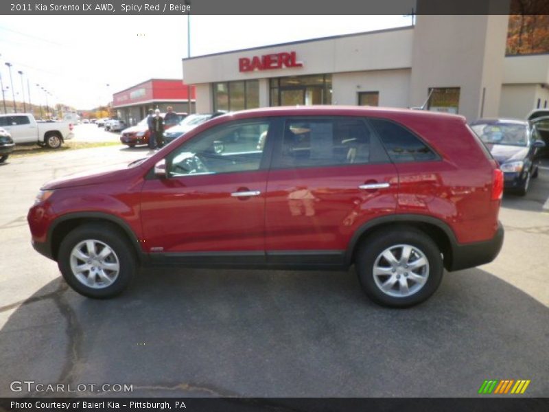 Spicy Red / Beige 2011 Kia Sorento LX AWD