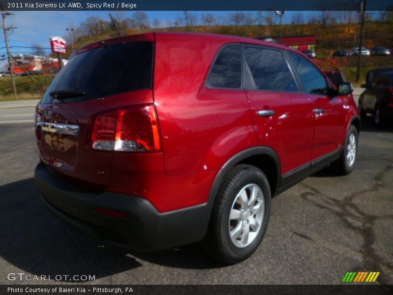 Spicy Red / Beige 2011 Kia Sorento LX AWD